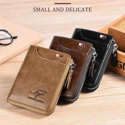 Men's RFID Blocking Zip Wallet with Card Holder