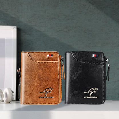 Men's RFID Blocking Zip Wallet with Card Holder