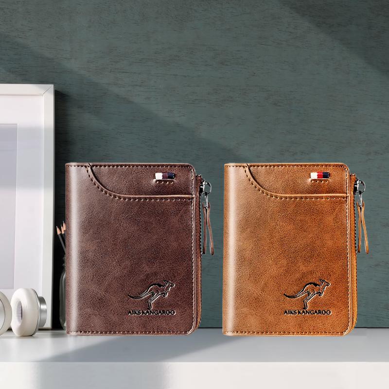 Men's RFID Blocking Zip Wallet with Card Holder