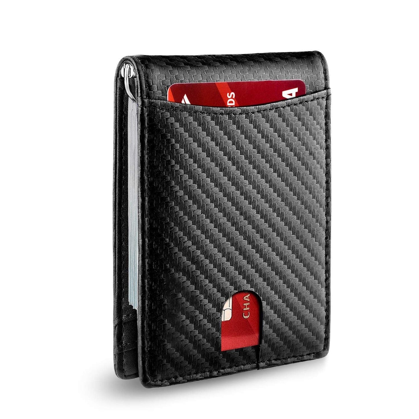 Men's Slim RFID Blocking Leather Wallet Card Holder Black