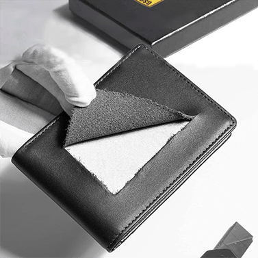 Men's Slim RFID Blocking Leather Wallet Card Holder Black