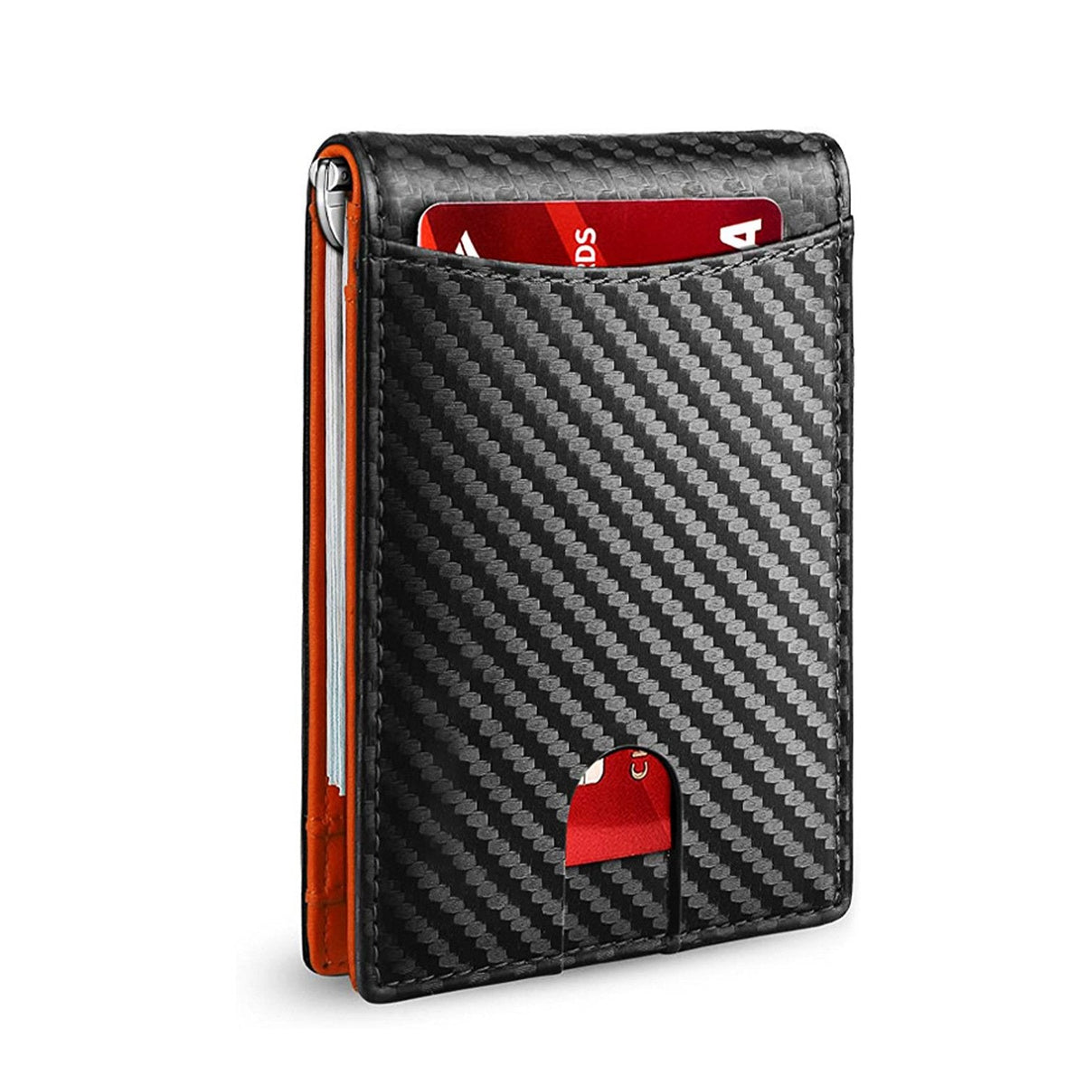 Men's Slim RFID Blocking Leather Wallet Card Holder Black
