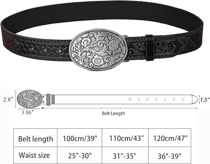 Men's Western Style Vegan Leather Belt