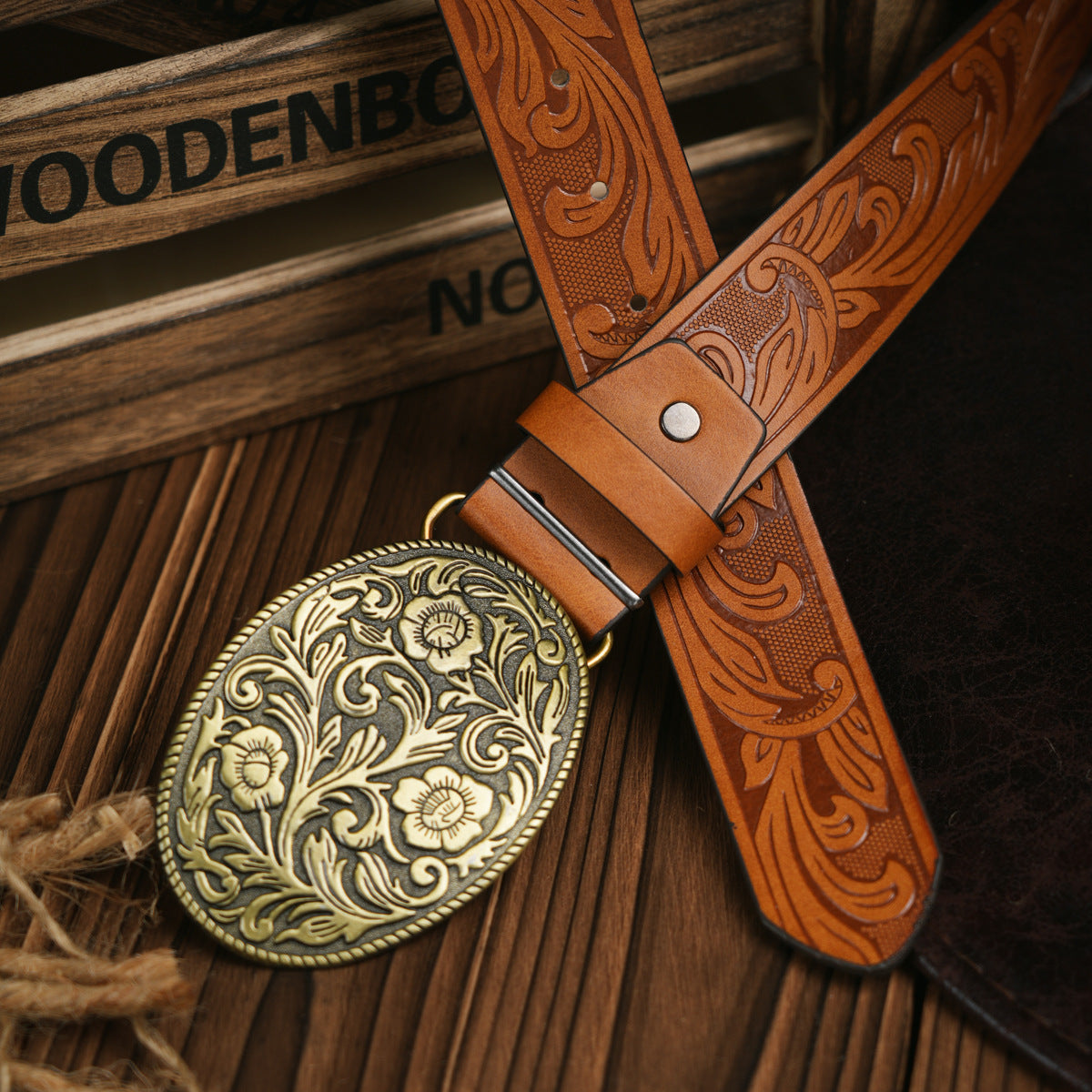 Men's Western Style Vegan Leather Belt