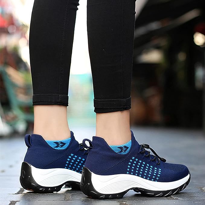 Mesh Slip On Walking Shoes With Cushion Support And Wide Fit Comfort Casual Everyday Footwear