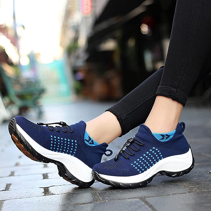 Mesh Slip On Walking Shoes With Cushion Support And Wide Fit Comfort Casual Everyday Footwear