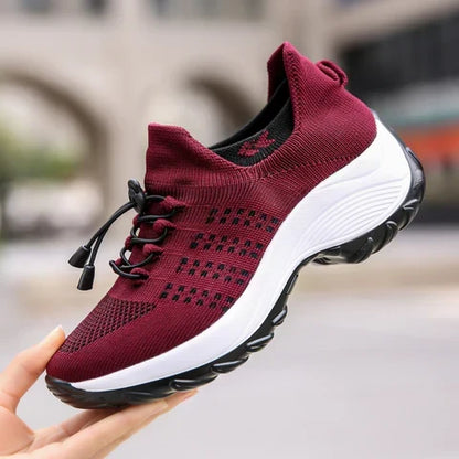 Mesh Slip On Walking Shoes With Cushion Support And Wide Fit Comfort Casual Everyday Footwear