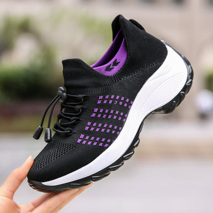 Mesh Slip On Walking Shoes With Cushion Support And Wide Fit Comfort Casual Everyday Footwear