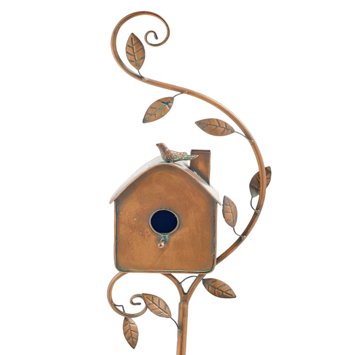 Metal Birdhouse Garden Stake Decorative Outdoor Yard Ornament
