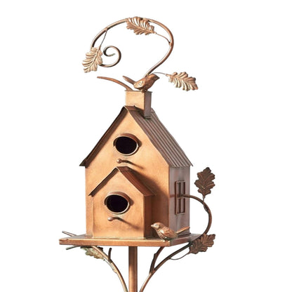 Metal Birdhouse Garden Stake Decorative Outdoor Yard Ornament