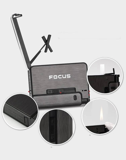 Metal Cigarette Case with Lighter Holder and Waterproof Protection