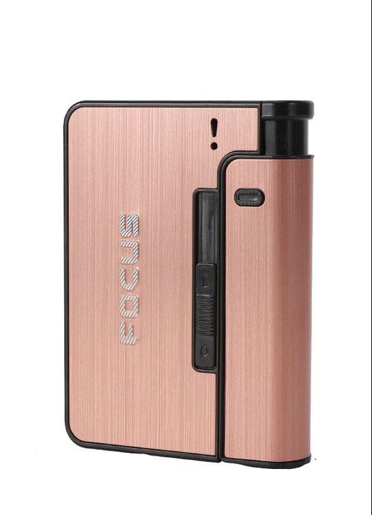 Metal Cigarette Case with Lighter Holder and Waterproof Protection