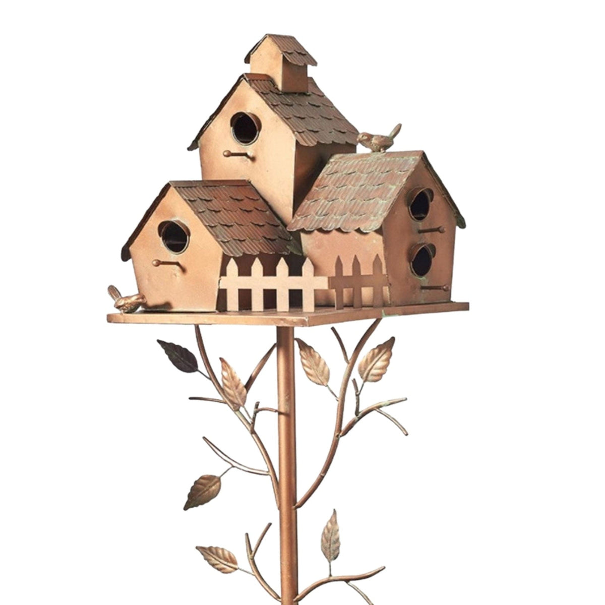 Metal Garden Birdhouse Stake Outdoor Decor