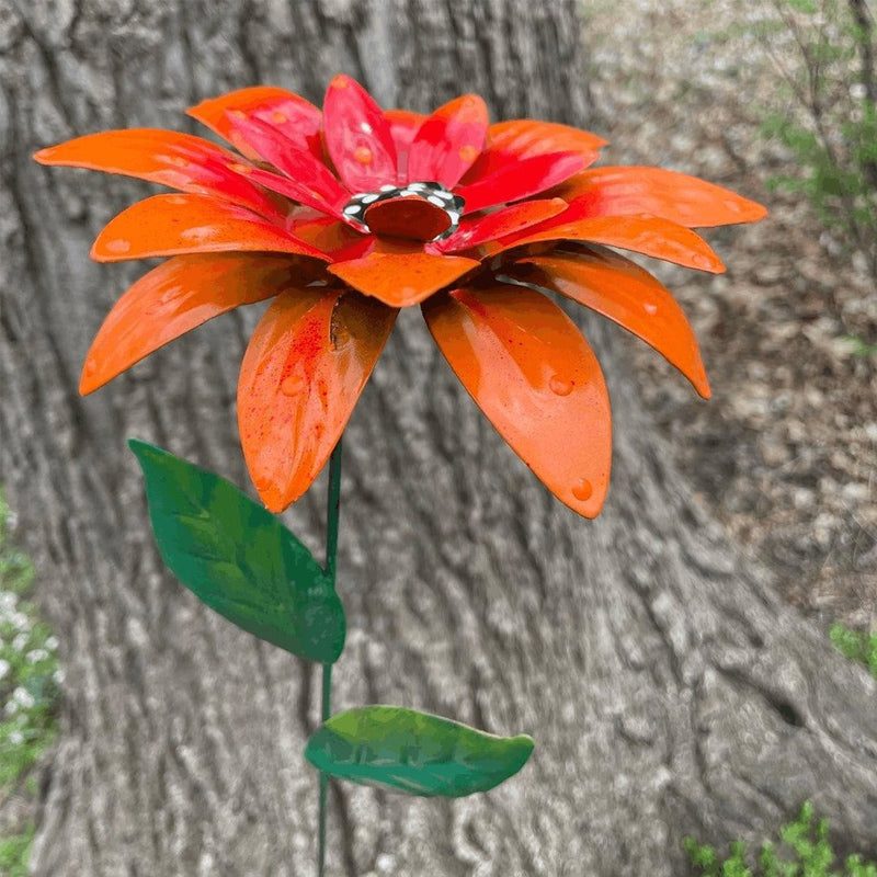 Metal Garden Flower Stakes Outdoor Yard Decor