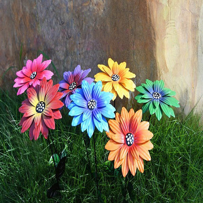 Metal Garden Flower Stakes Outdoor Yard Decor