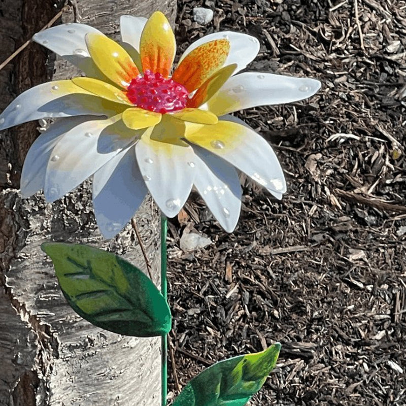 Metal Garden Flower Stakes Outdoor Yard Decor