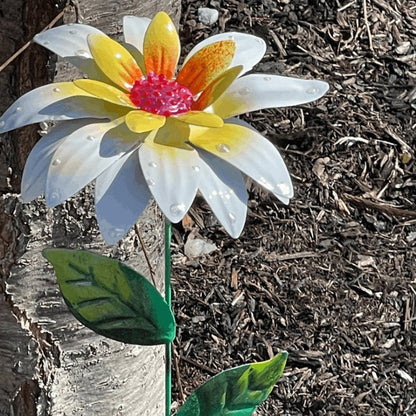 Metal Garden Flower Stakes Outdoor Yard Decor