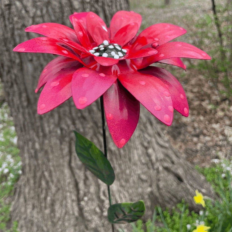 Metal Garden Flower Stakes Outdoor Yard Decor