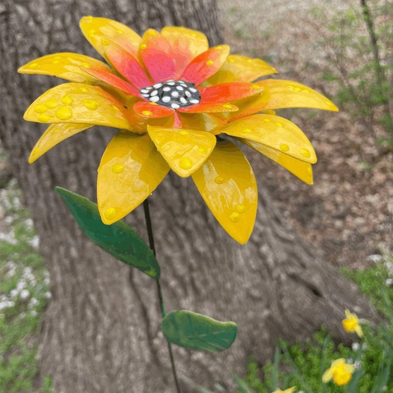 Metal Garden Flower Stakes Outdoor Yard Decor
