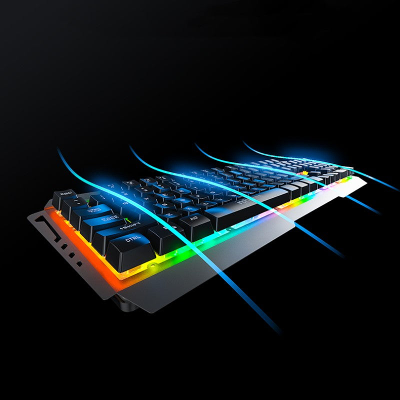 Metal Mechanical Gaming Keyboard and Mouse Combo with RGB Backlight
