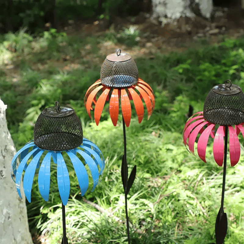 Metal Sunflower Bird Feeder House for Outdoor Garden Decoration