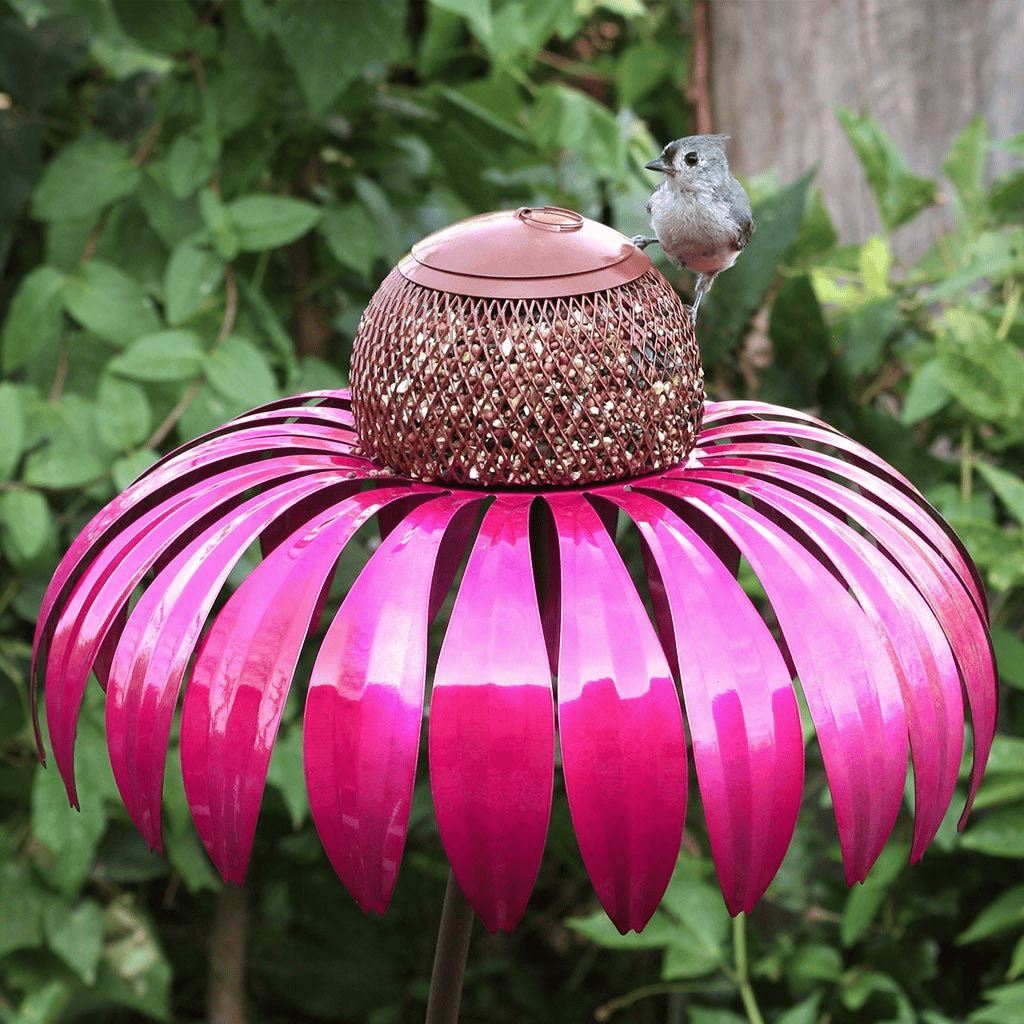 Metal Sunflower Bird Feeder House for Outdoor Garden Decoration