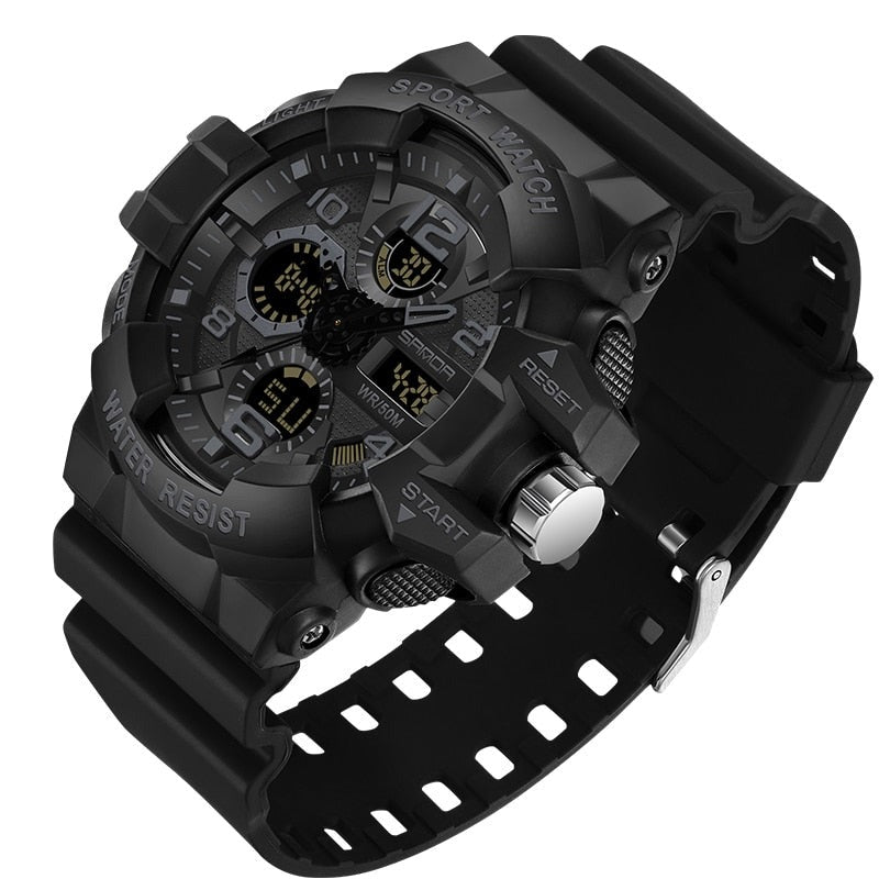 Military Waterproof Digital Sports Watch with Resin Strap