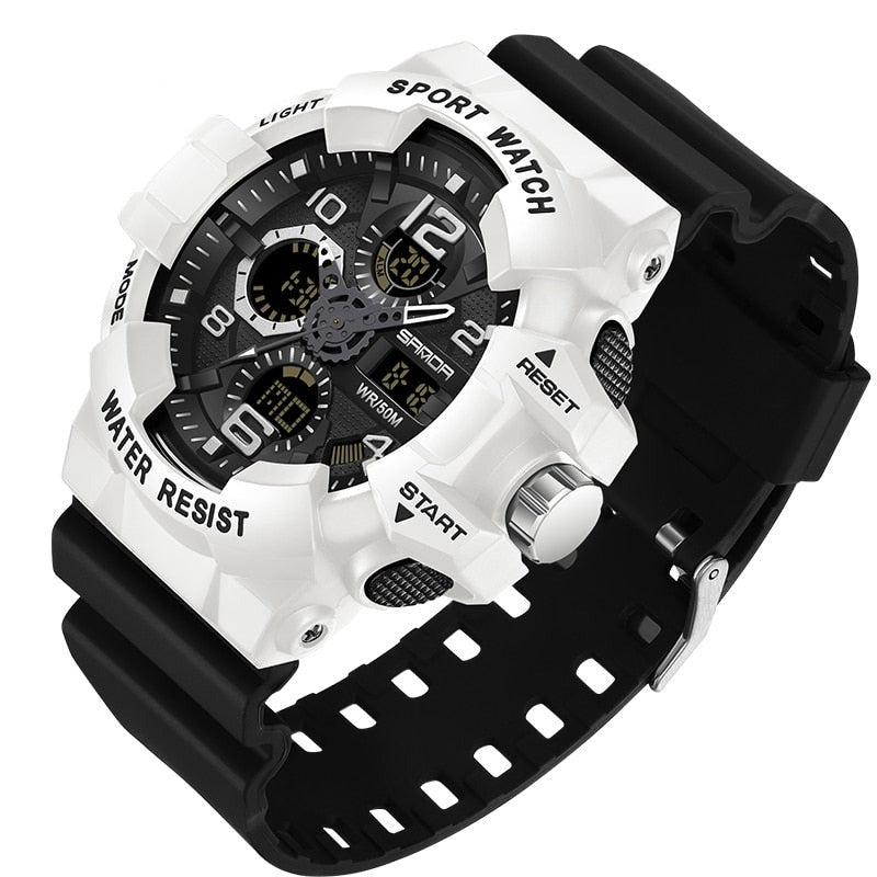 Military Waterproof Digital Sports Watch with Resin Strap