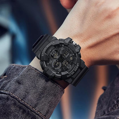 Military Waterproof Digital Sports Watch with Resin Strap