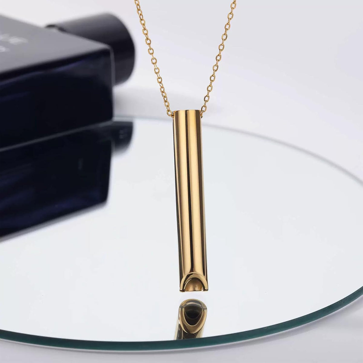 Mindful Breathing Necklace Stainless Steel Meditation Pendant