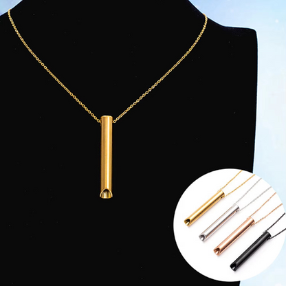 Mindful Breathing Necklace Stainless Steel Meditation Pendant