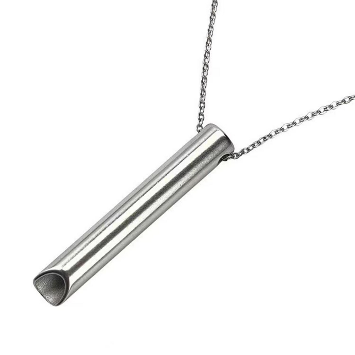 Mindful Breathing Necklace Stainless Steel Meditation Pendant