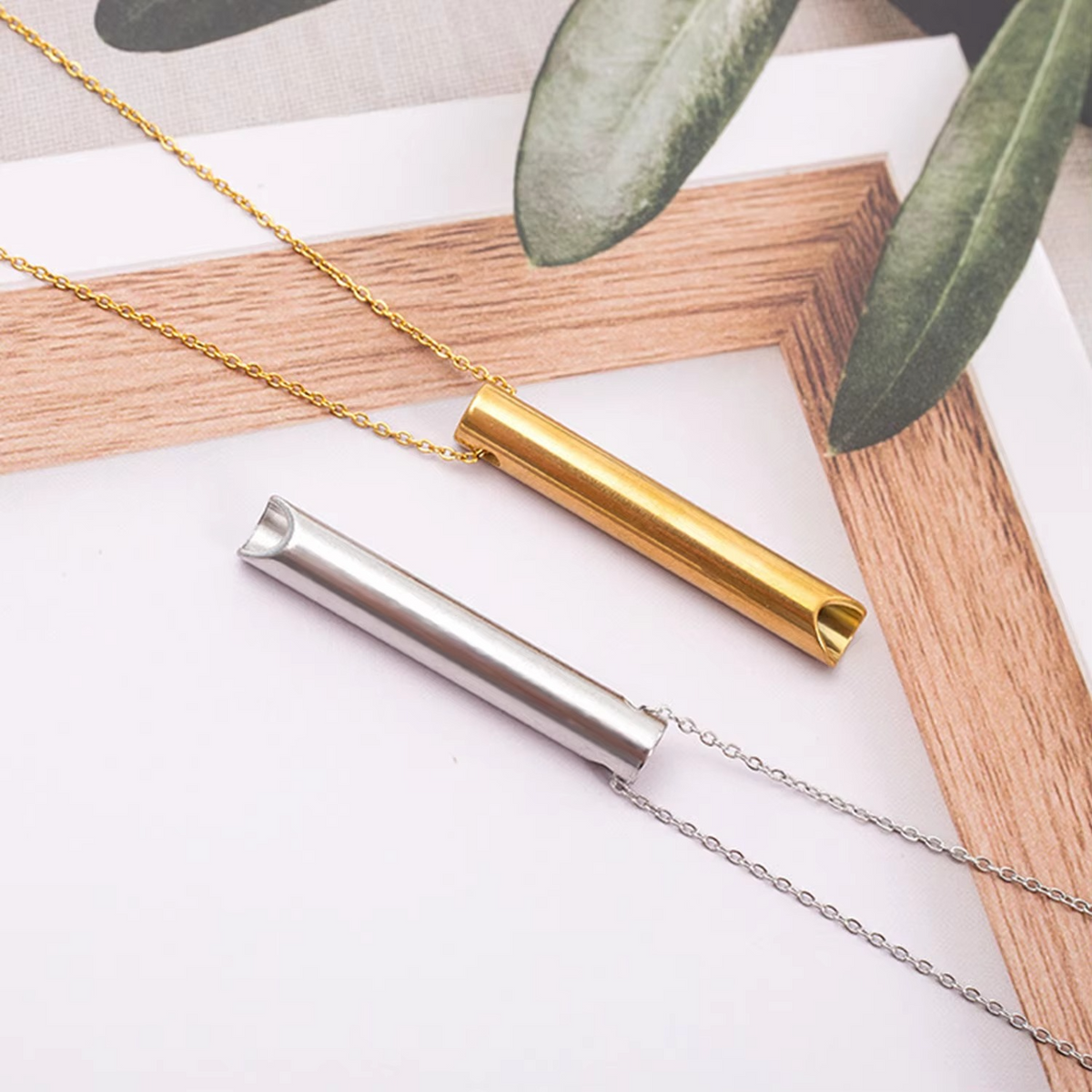 Mindful Breathing Necklace Stainless Steel Meditation Pendant