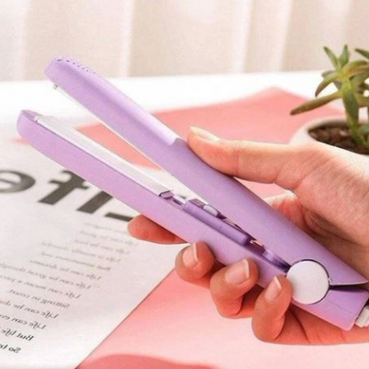 Mini Ceramic Hair Straightener and Curling Iron 2 in 1 Styler