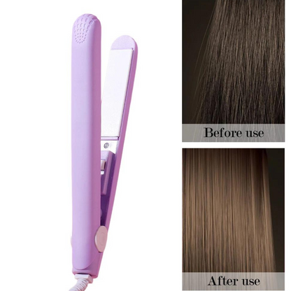 Mini Ceramic Hair Straightener and Curling Iron 2 in 1 Styler