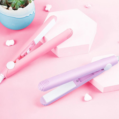 Mini Ceramic Hair Straightener and Curling Iron 2 in 1 Styler