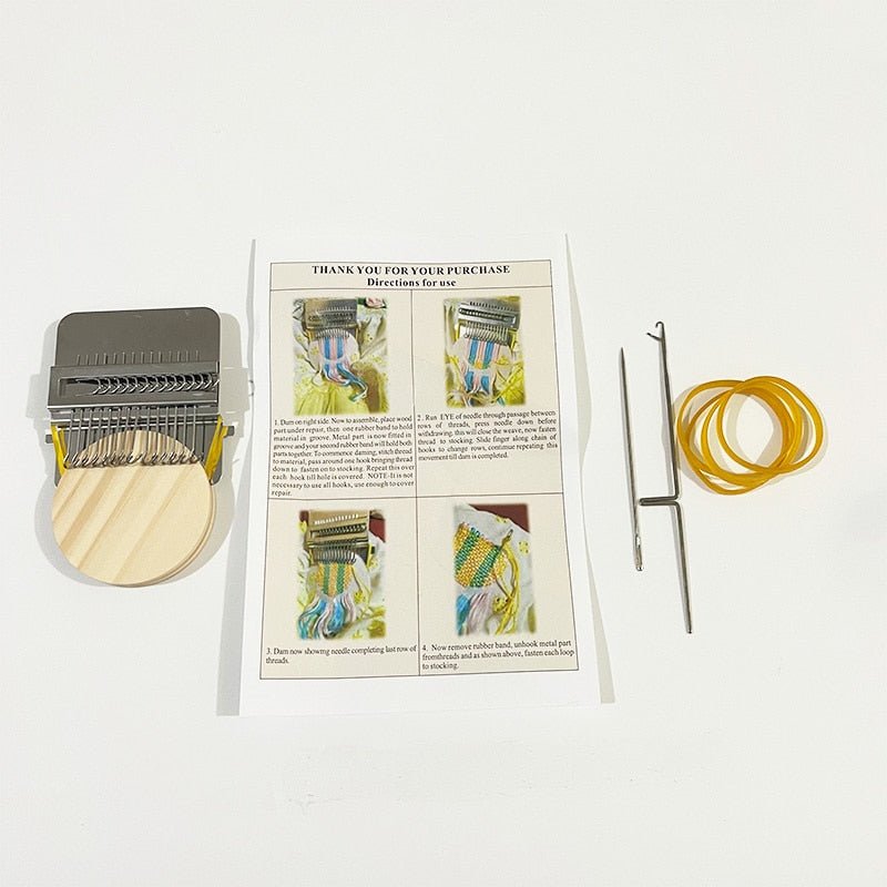 Mini Darning Loom Machine Weaving Repair Tool Sewing Loom Kit