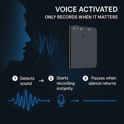 Mini Digital Voice Recorder with Voice Activation and Portable Audio Playback