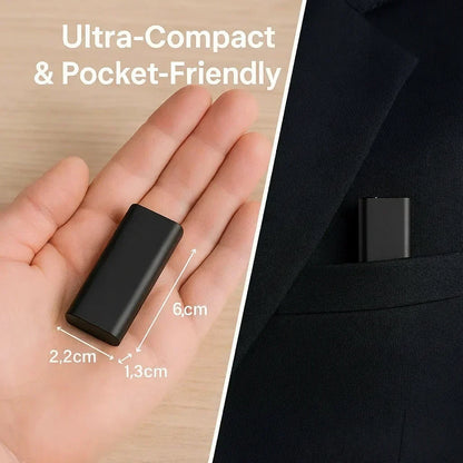 Mini Digital Voice Recorder with Voice Activation and Portable Audio Playback