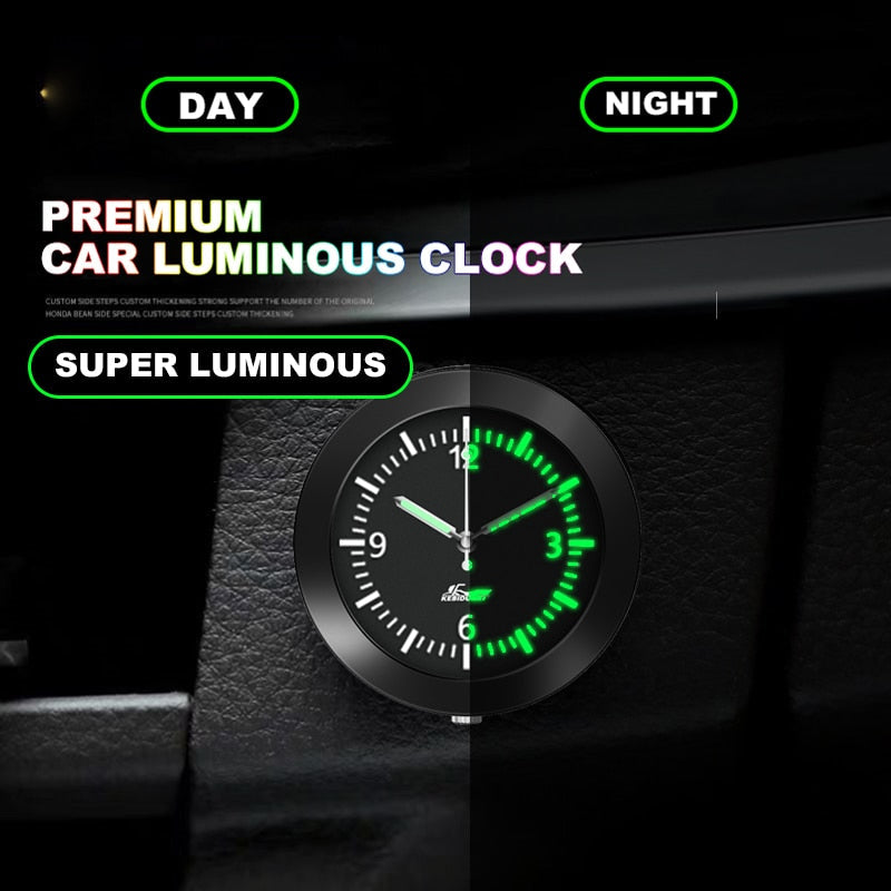 Mini Stick On Car Dashboard Quartz Clock with Luminous Display