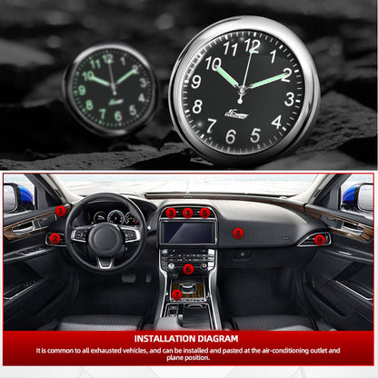 Mini Stick On Car Dashboard Quartz Clock with Luminous Display