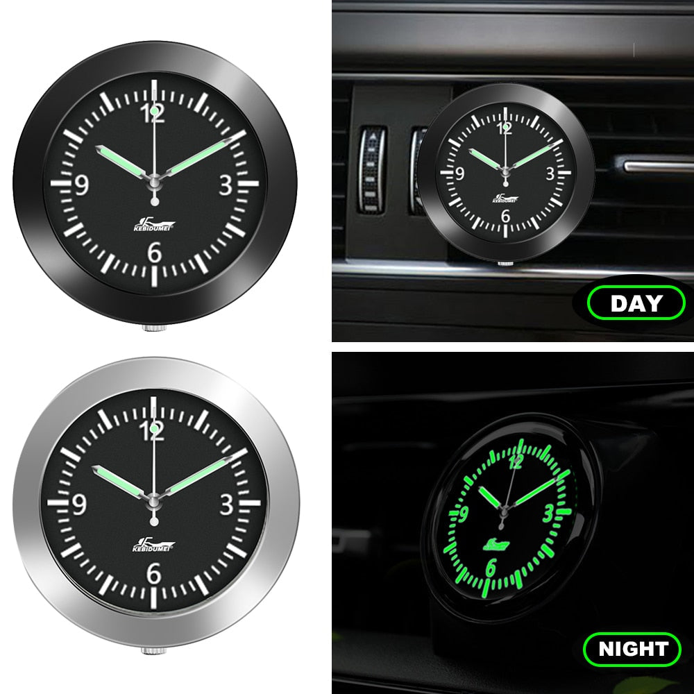 Mini Stick On Car Dashboard Quartz Clock with Luminous Display