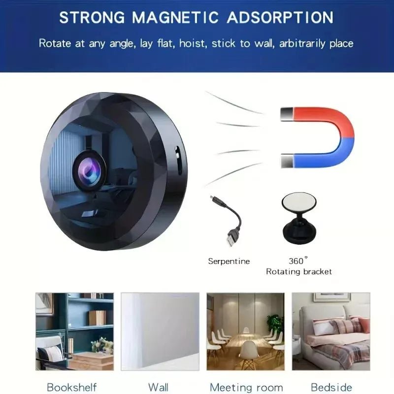 Mini WiFi Security Camera 1080P HD Magnetic Mount