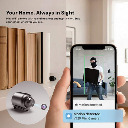 Mini WiFi Security Camera 1080P Indoor Monitoring Device Motion Detection Night Vision Remote Viewing