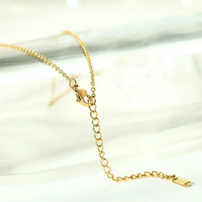 Minimal Stainless Steel Initial Letter Pendant Necklace
