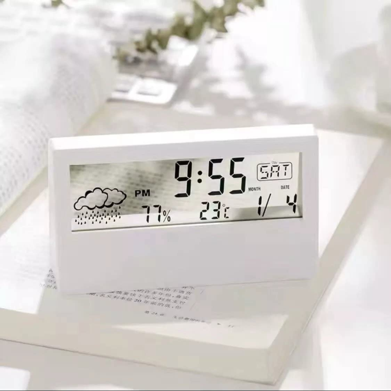 Minimalist Digital Alarm Clock with Temperature Display