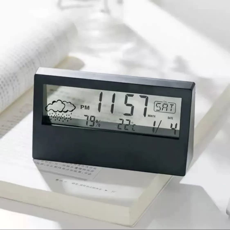 Minimalist Digital Alarm Clock with Temperature Display