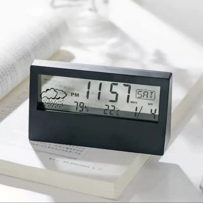 Minimalist Digital Alarm Clock with Temperature Display