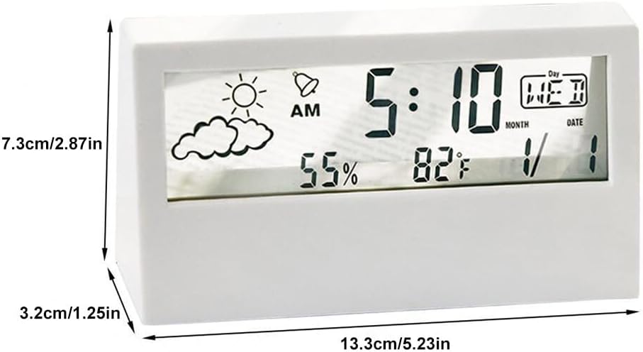 Minimalist Digital Alarm Clock with Temperature Display