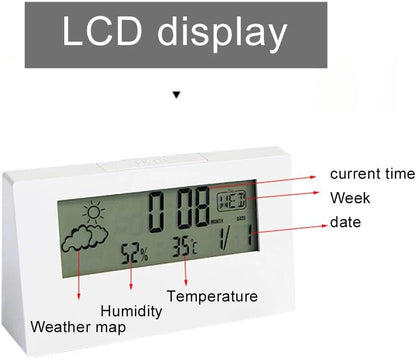 Minimalist Digital Alarm Clock with Temperature Display